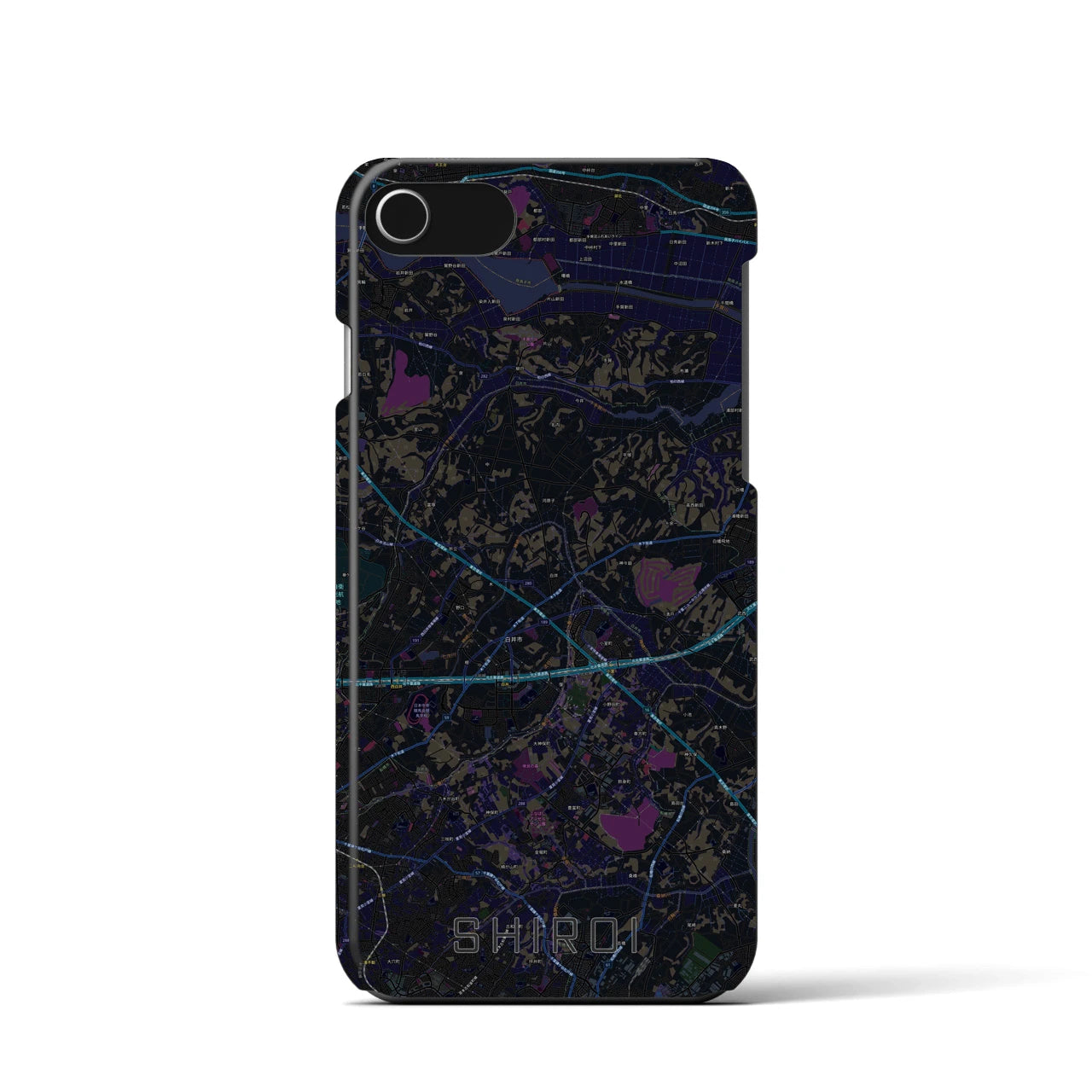 【白井(千葉県)】地図柄iPhoneケース(バックカバータイプ)