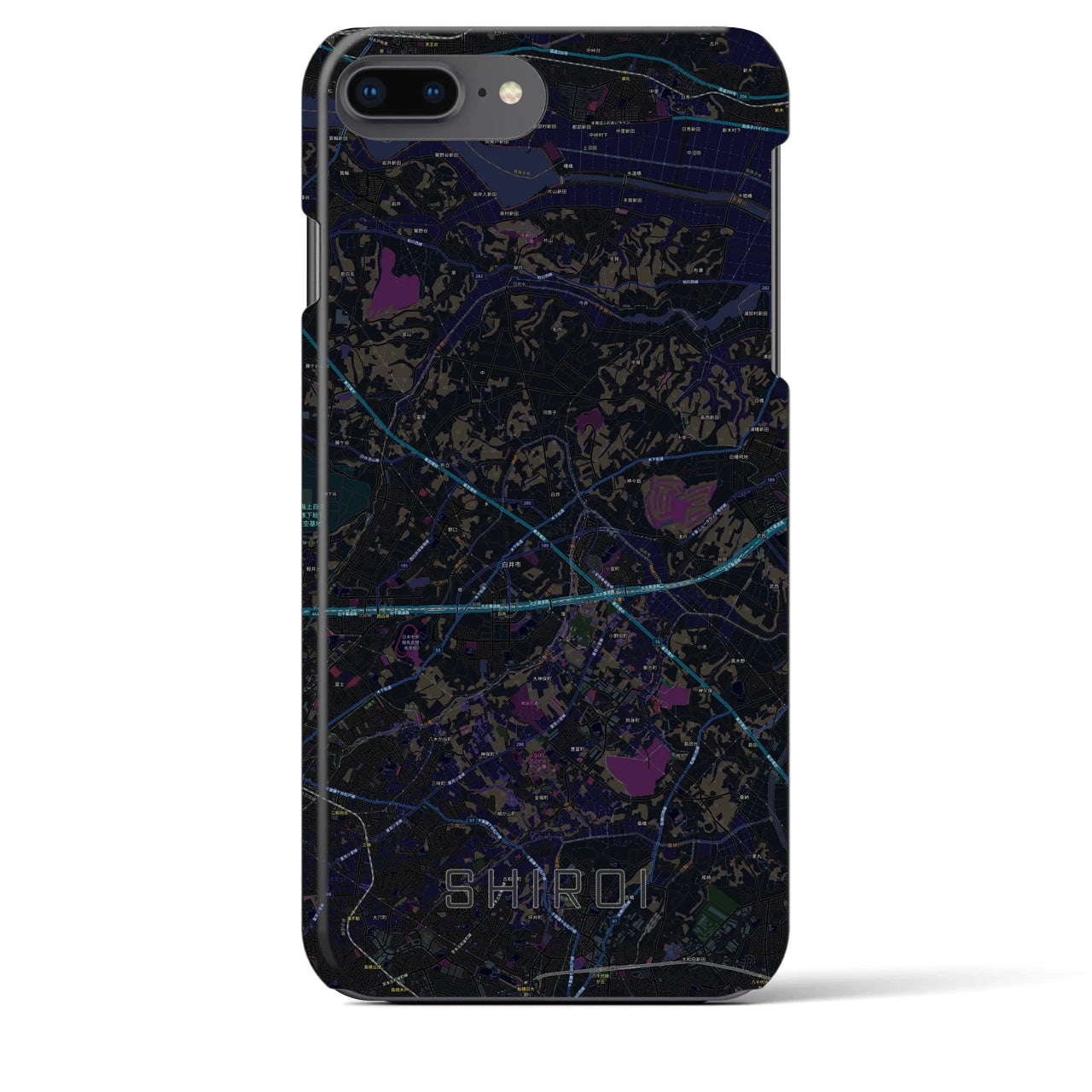 【白井(千葉県)】地図柄iPhoneケース(バックカバータイプ)