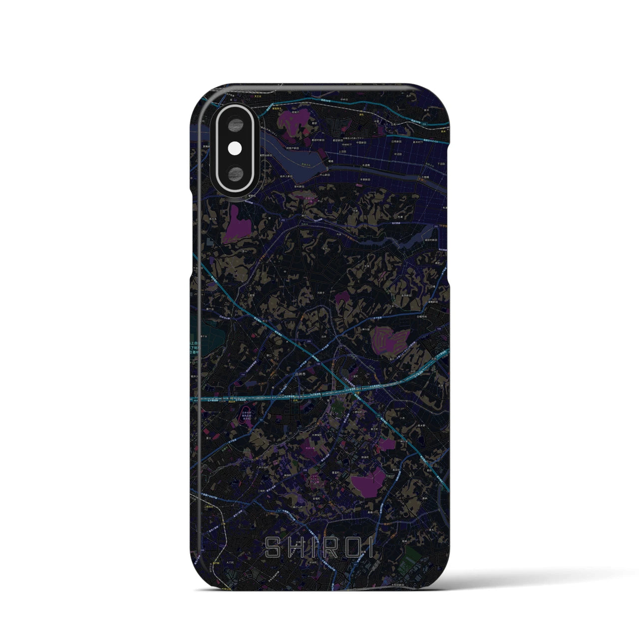 【白井(千葉県)】地図柄iPhoneケース(バックカバータイプ)