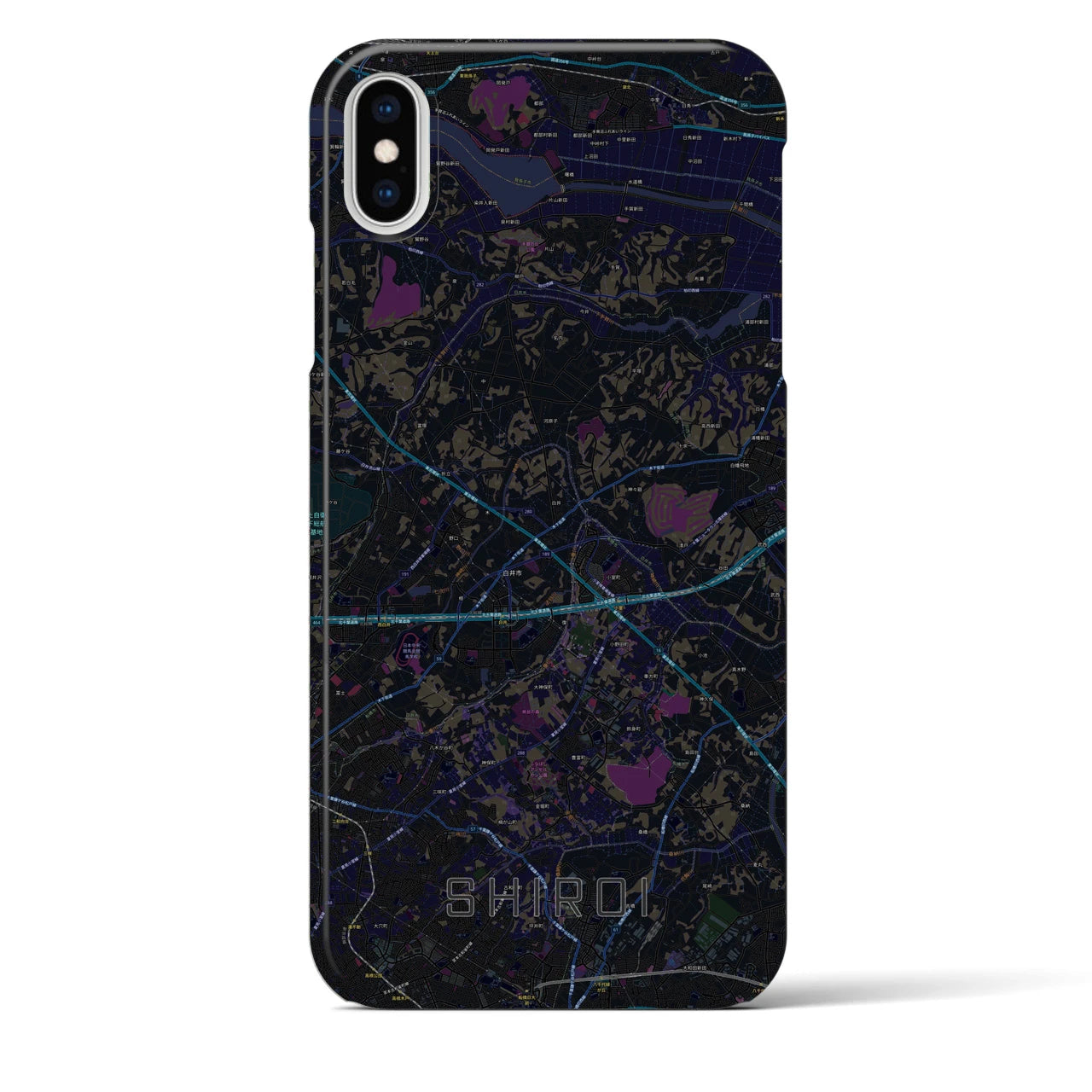 【白井(千葉県)】地図柄iPhoneケース(バックカバータイプ)