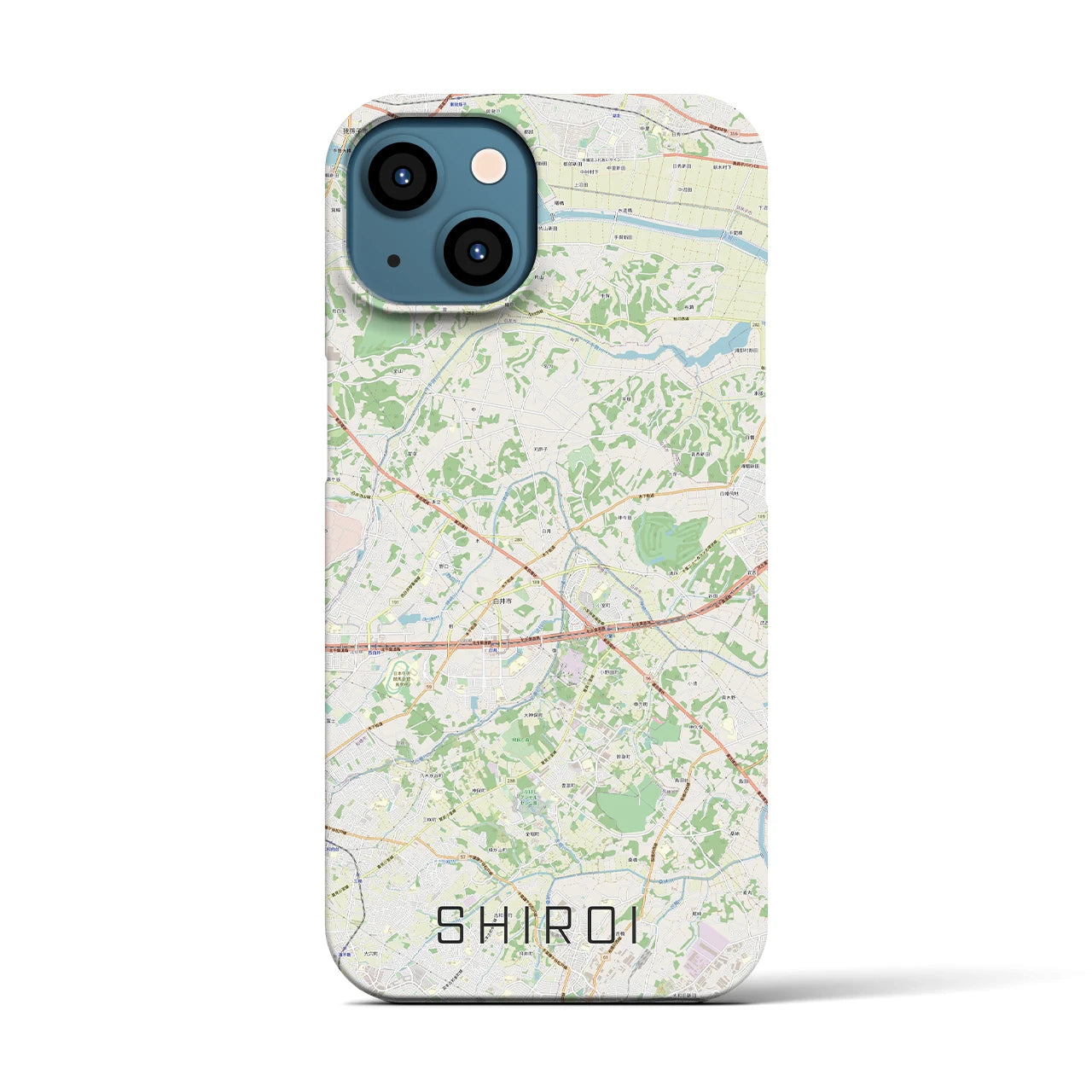 【白井(千葉県)】地図柄iPhoneケース(バックカバータイプ)