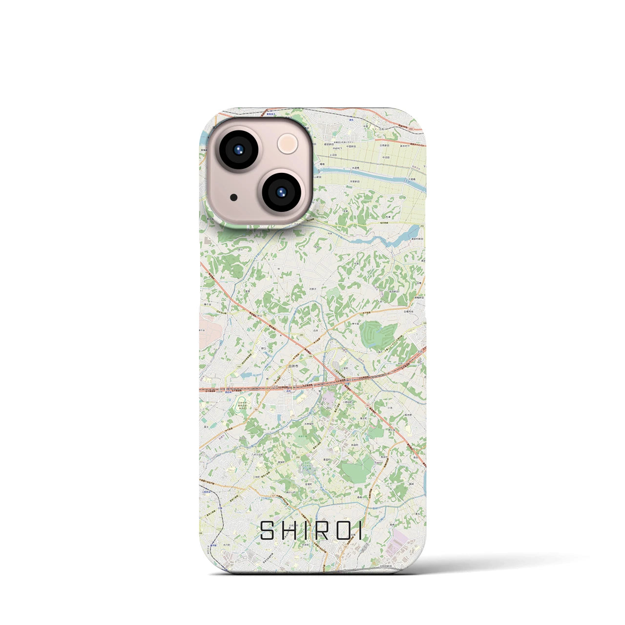 【白井(千葉県)】地図柄iPhoneケース(バックカバータイプ)