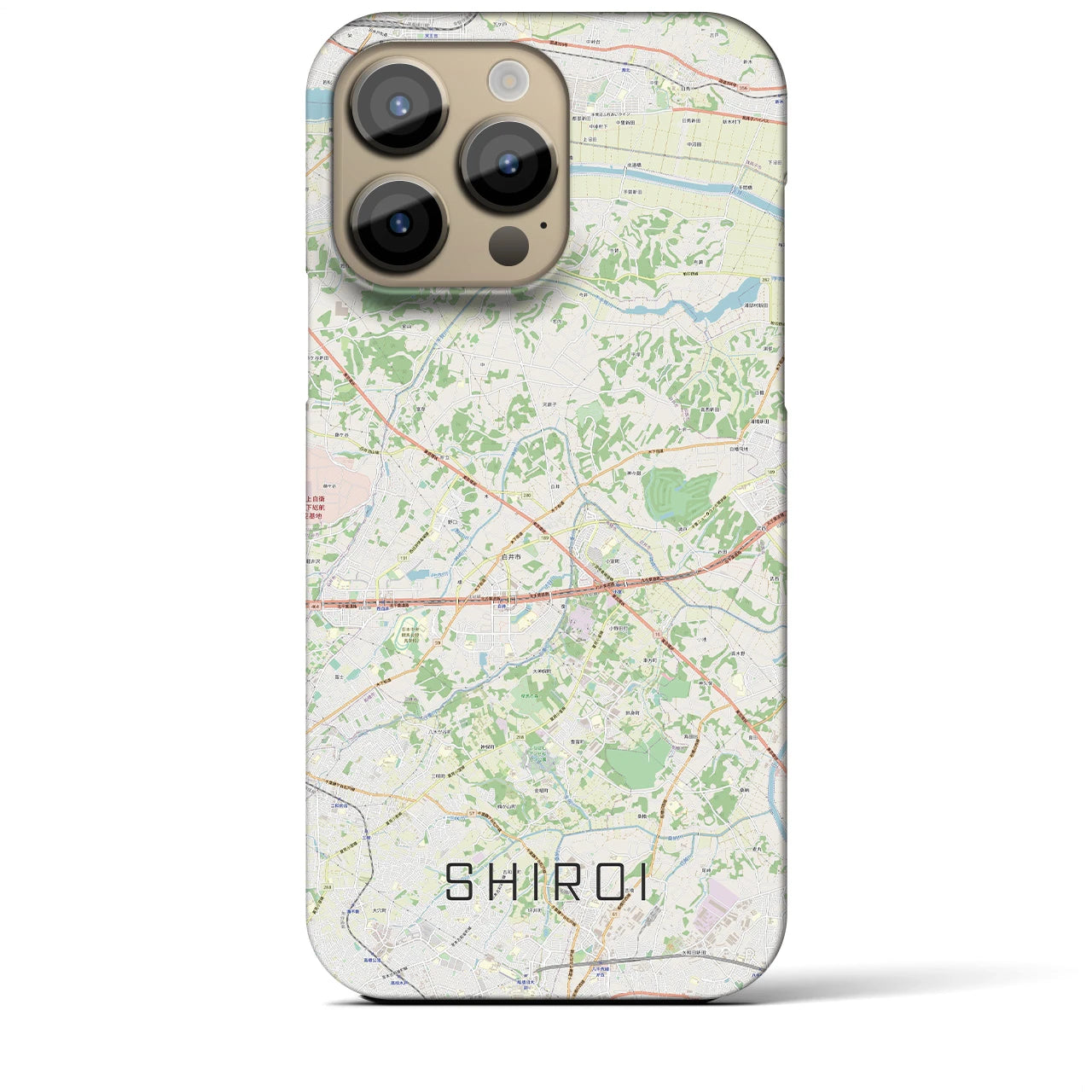 【白井(千葉県)】地図柄iPhoneケース(バックカバータイプ)