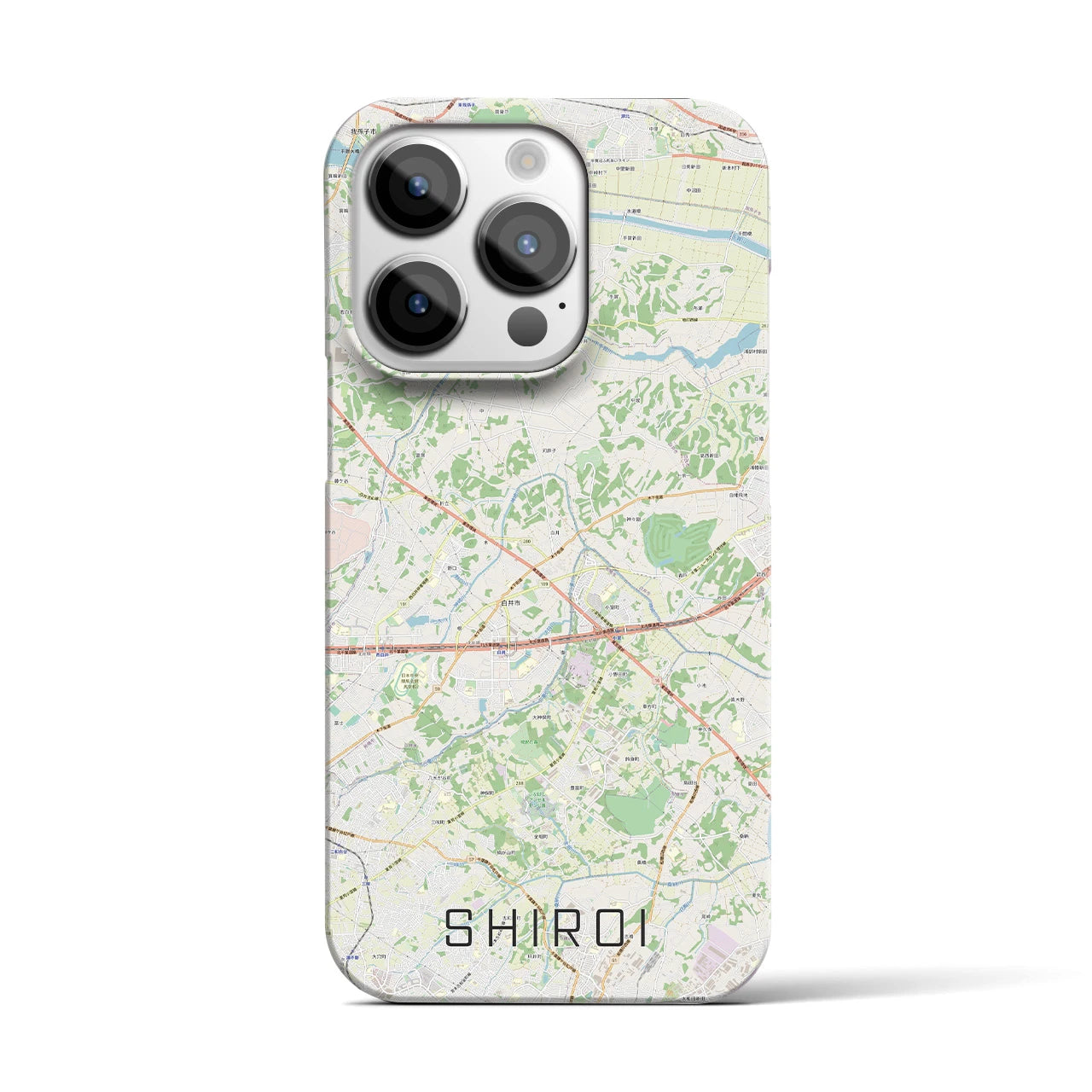 【白井(千葉県)】地図柄iPhoneケース(バックカバータイプ)