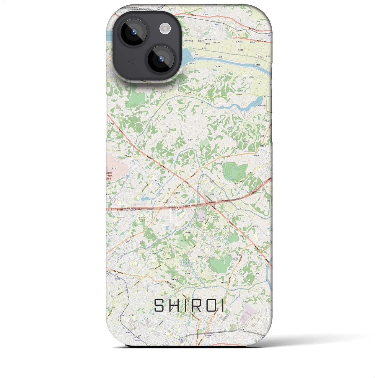 【白井(千葉県)】地図柄iPhoneケース(バックカバータイプ)