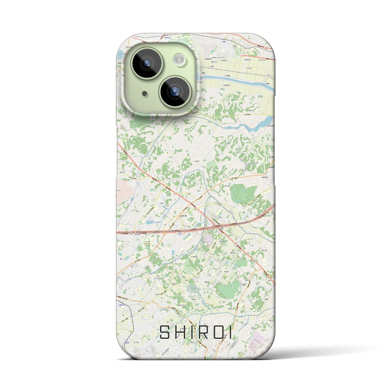 【白井(千葉県)】地図柄iPhoneケース(バックカバータイプ)