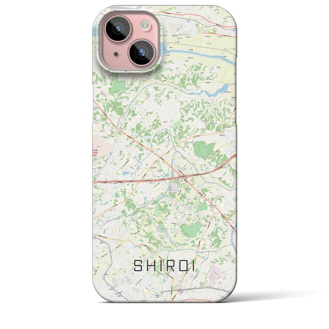 【白井(千葉県)】地図柄iPhoneケース(バックカバータイプ)