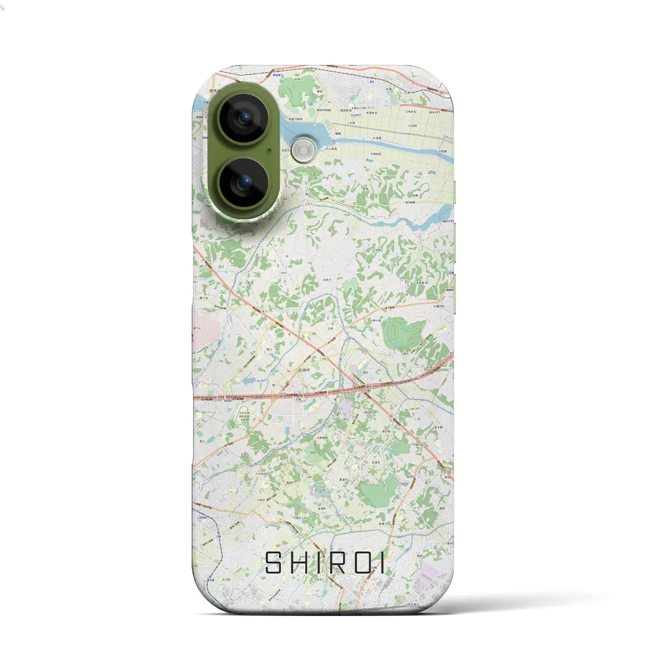【白井(千葉県)】地図柄iPhoneケース(バックカバータイプ)ブラック・iPhone 17 Pro Max 用