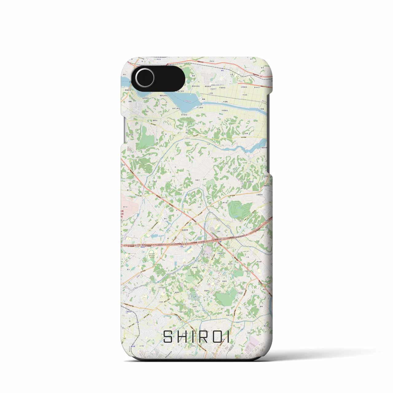 【白井(千葉県)】地図柄iPhoneケース(バックカバータイプ)