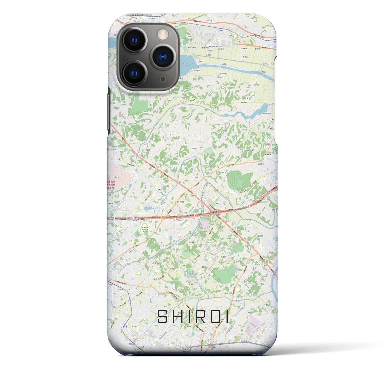 【白井(千葉県)】地図柄iPhoneケース(バックカバータイプ)