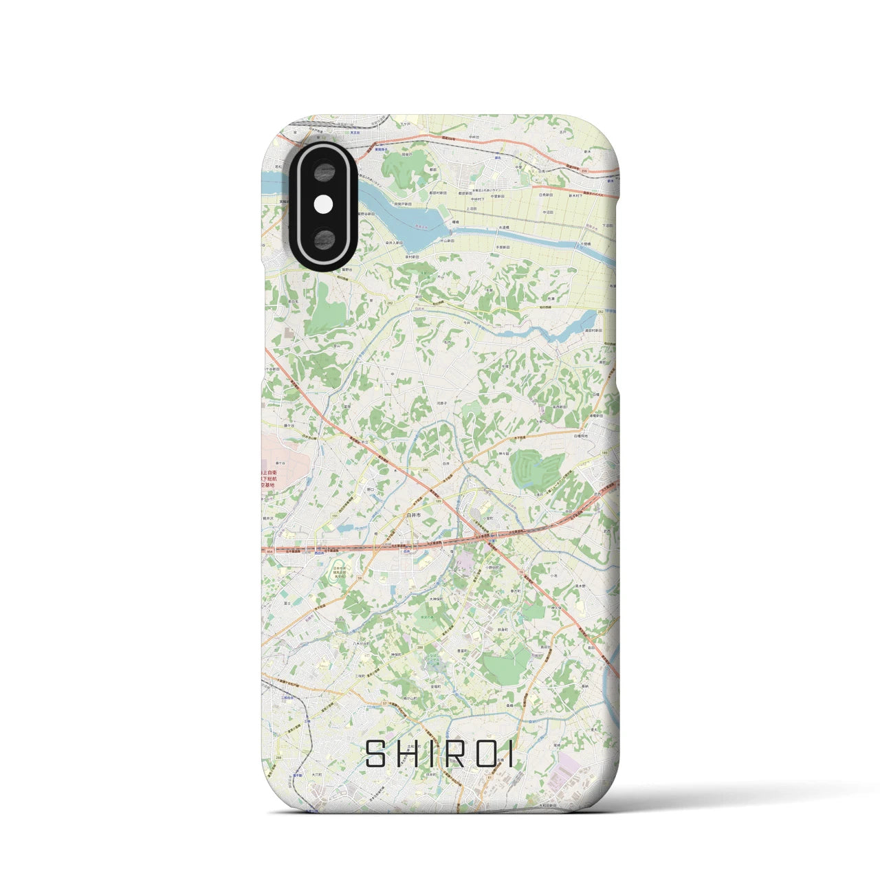 【白井(千葉県)】地図柄iPhoneケース(バックカバータイプ)