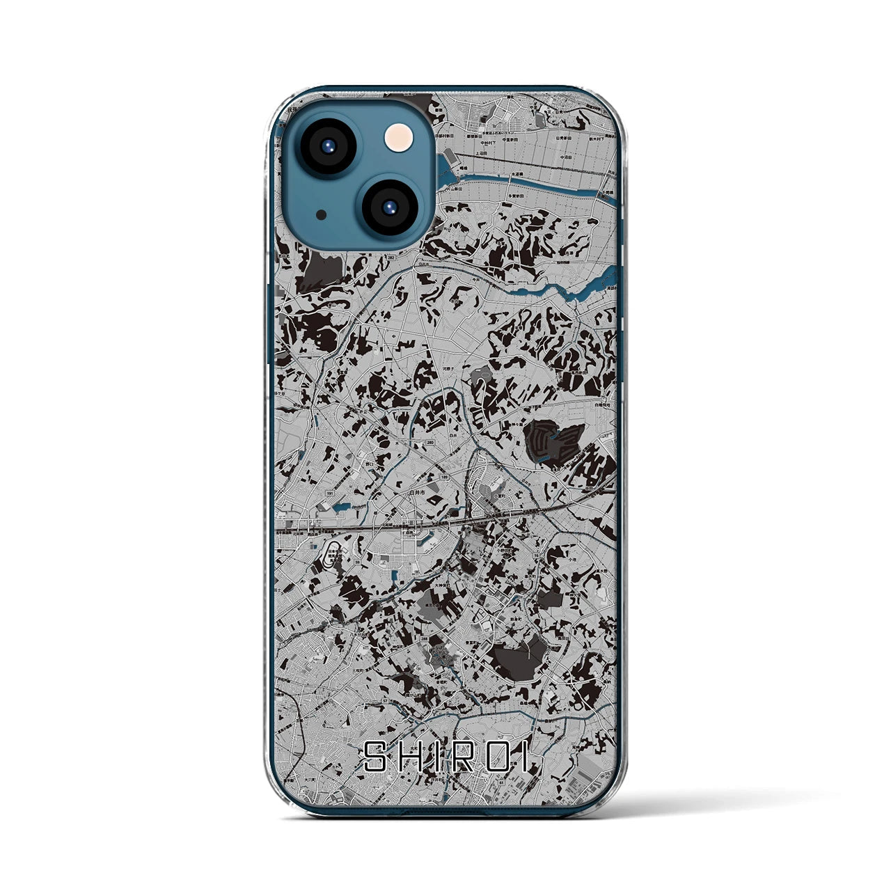 【白井(千葉県)】地図柄iPhoneケース(クリアタイプ)