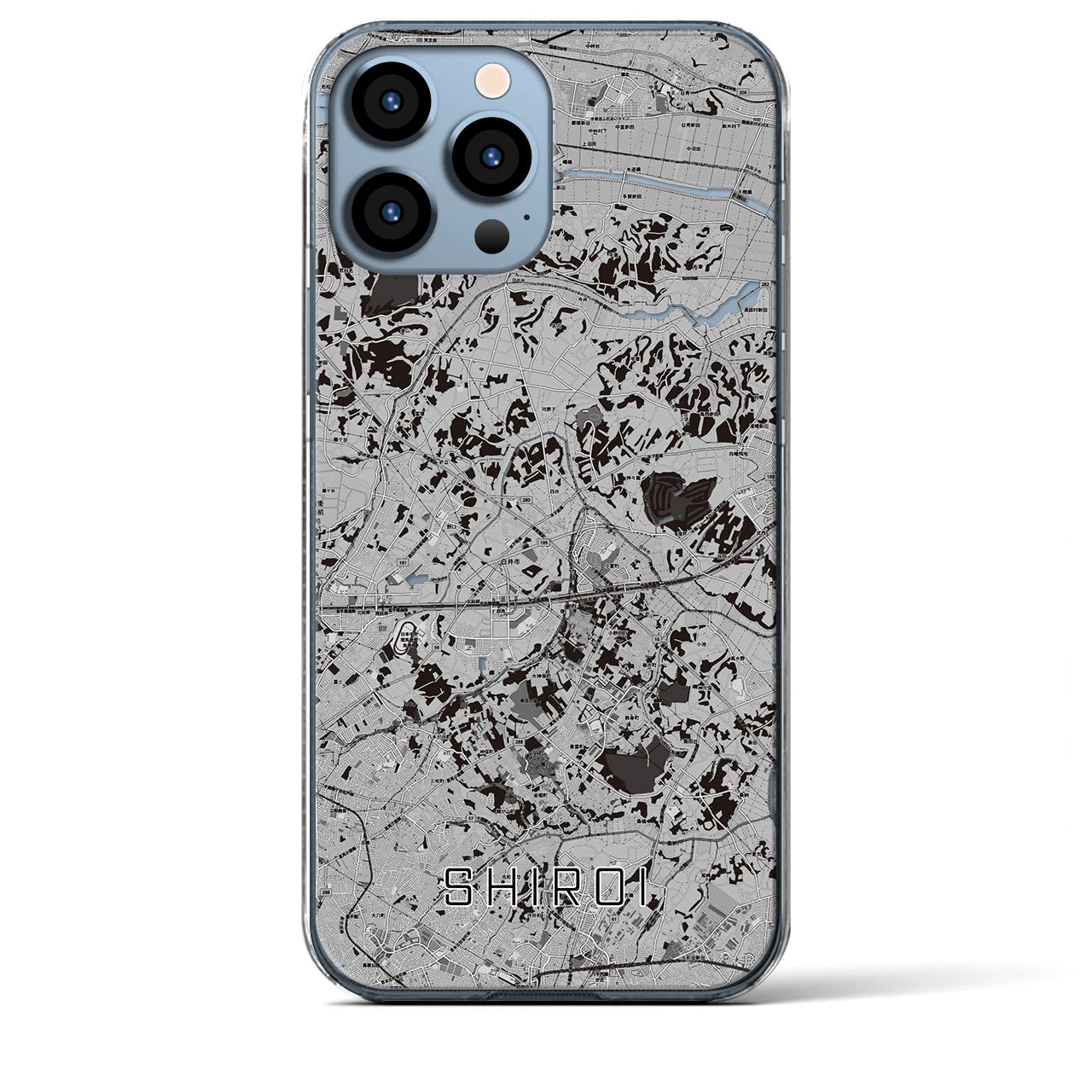 【白井(千葉県)】地図柄iPhoneケース(クリアタイプ)