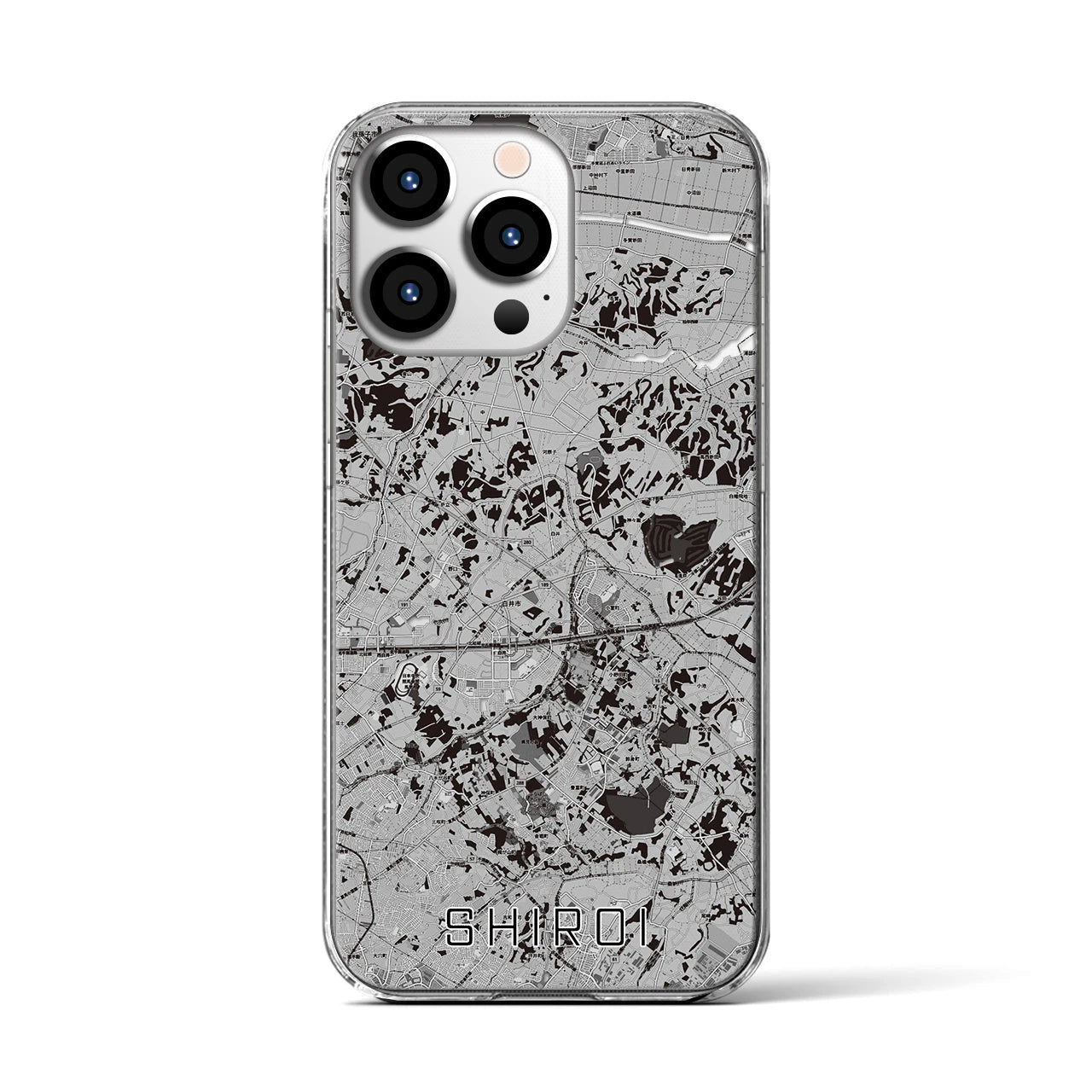 【白井(千葉県)】地図柄iPhoneケース(クリアタイプ)