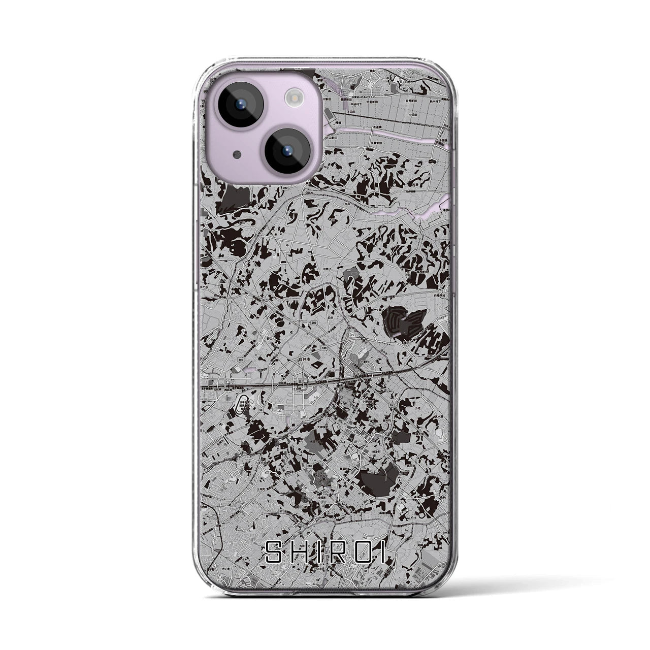 【白井(千葉県)】地図柄iPhoneケース(クリアタイプ)