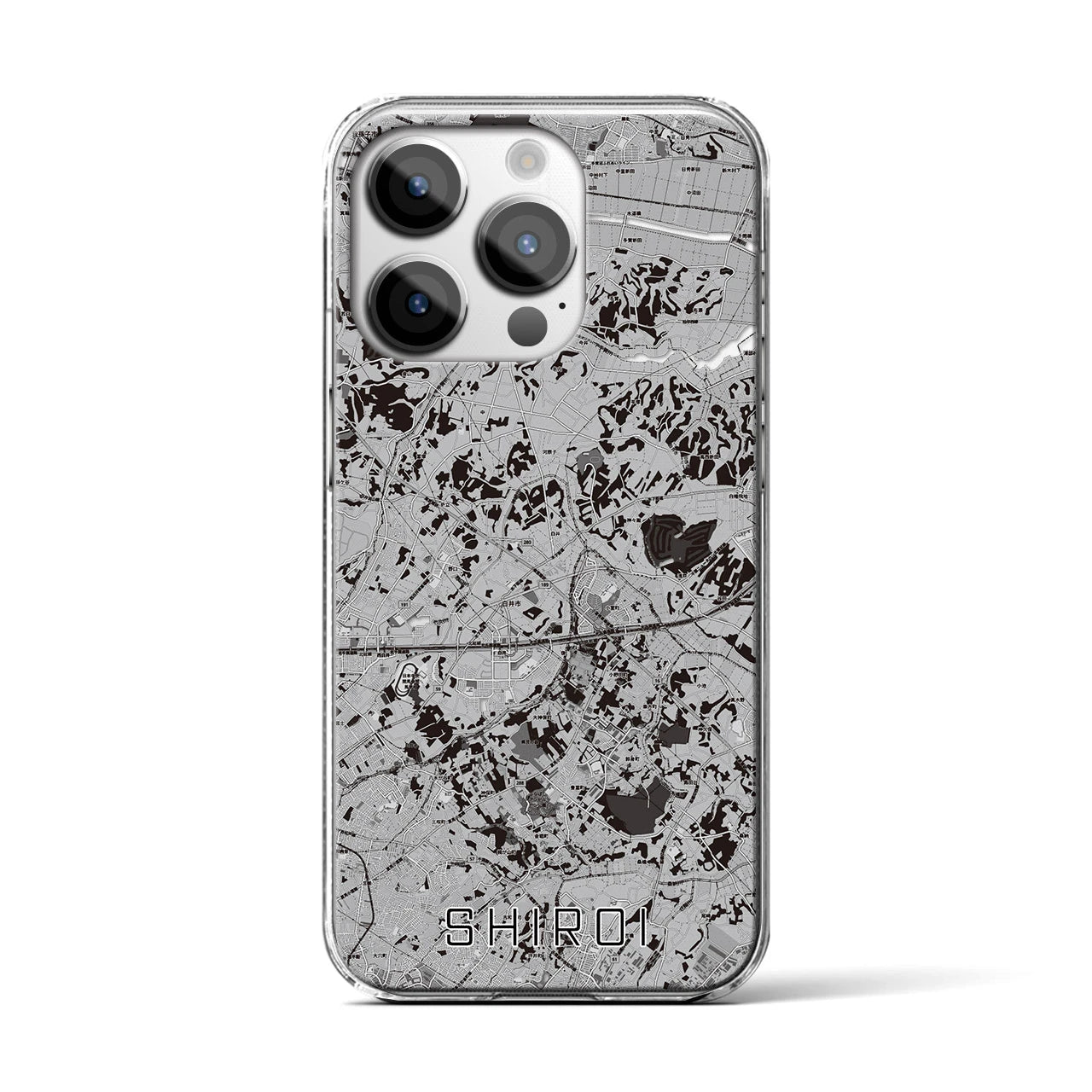 【白井(千葉県)】地図柄iPhoneケース(クリアタイプ)