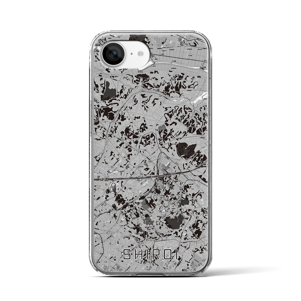 【白井(千葉県)】地図柄iPhoneケース(クリアタイプ)