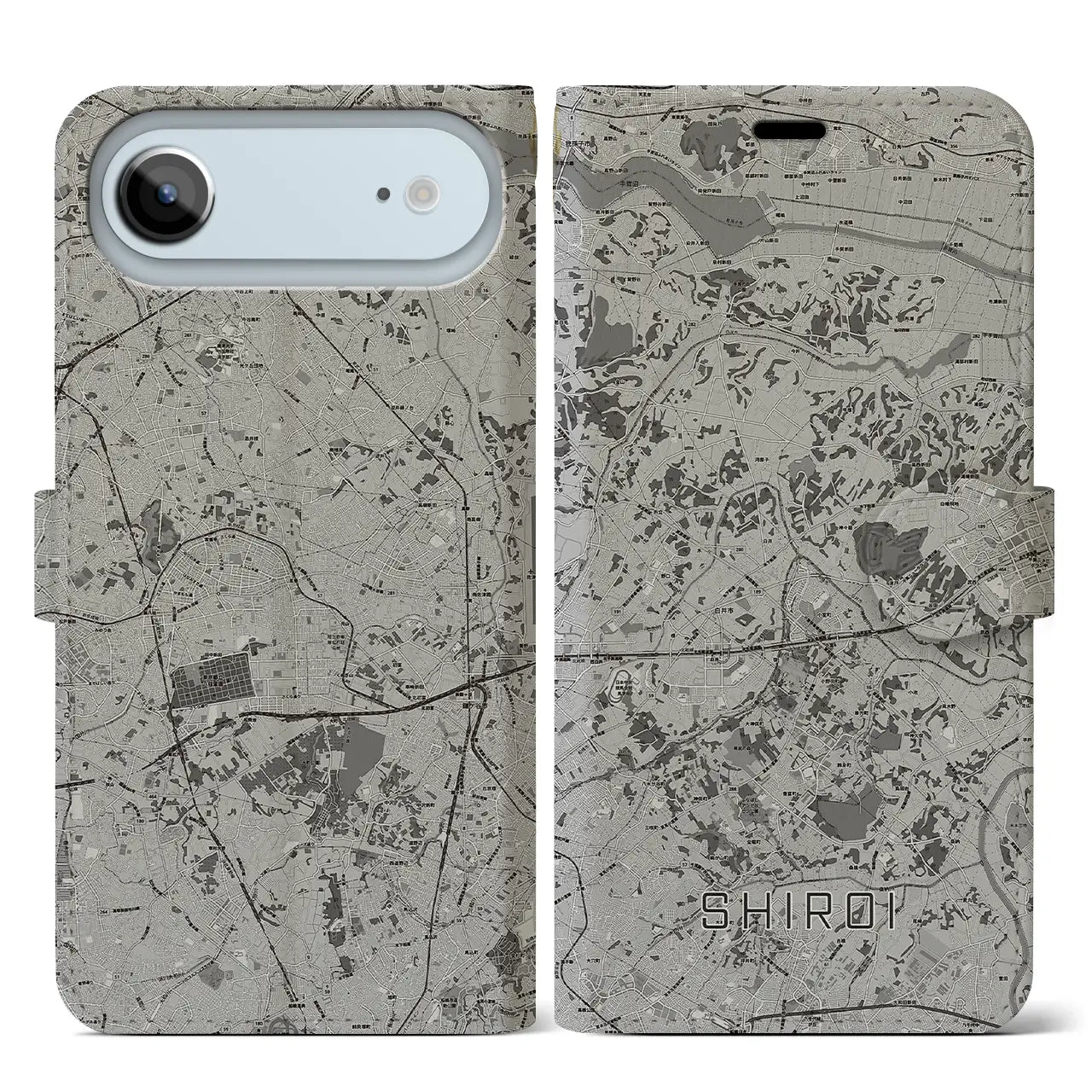 【白井(千葉県)】地図柄iPhoneケース(手帳タイプ)