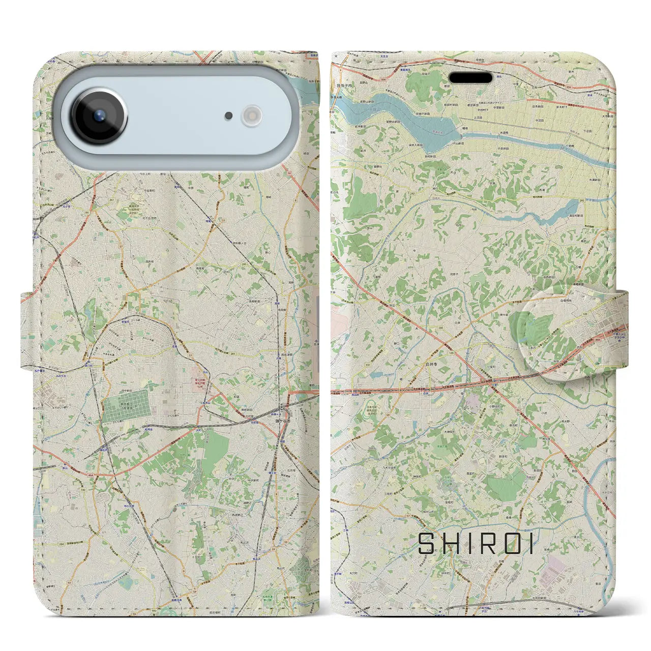 【白井(千葉県)】地図柄iPhoneケース(手帳タイプ)