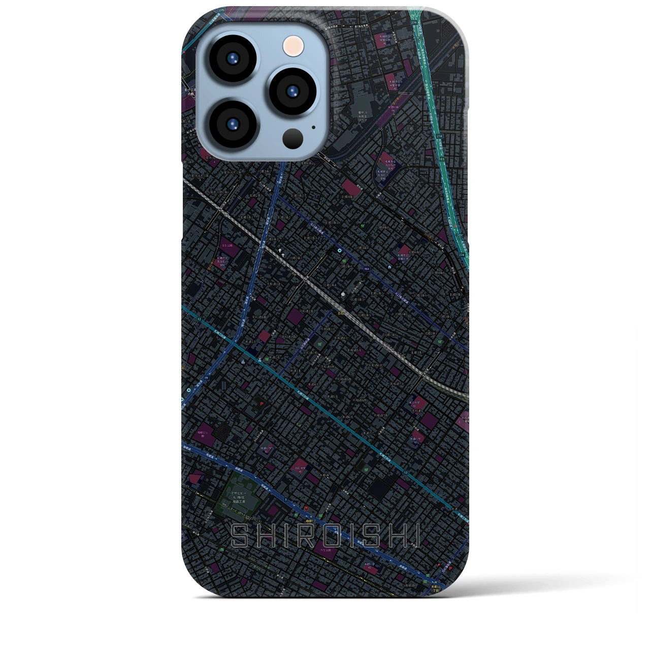 【白石(北海道)】地図柄iPhoneケース(バックカバータイプ)