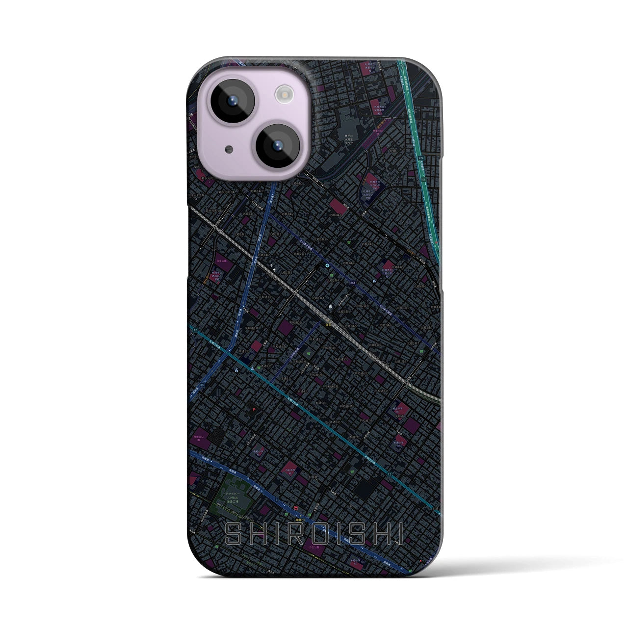【白石(北海道)】地図柄iPhoneケース(バックカバータイプ)