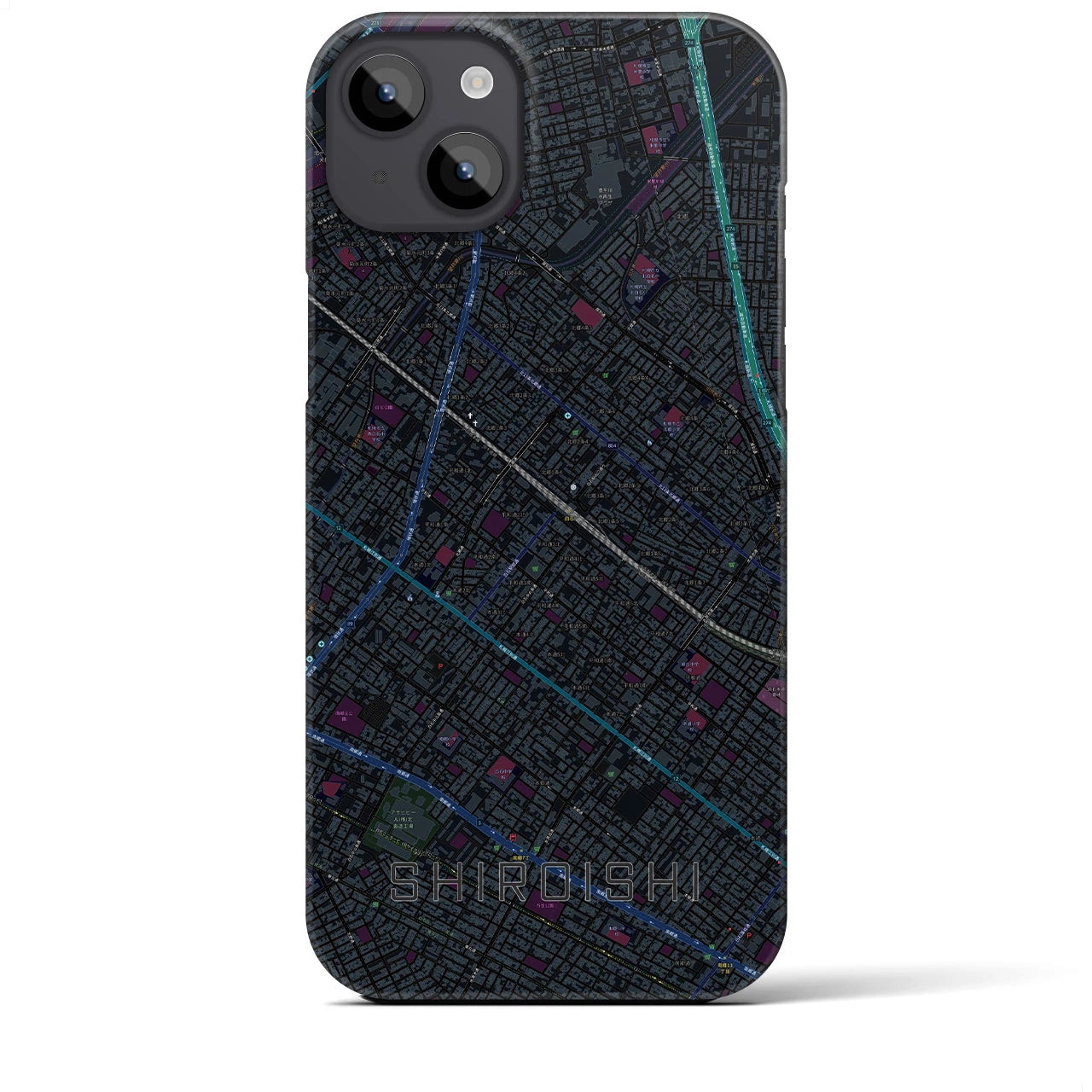 【白石(北海道)】地図柄iPhoneケース(バックカバータイプ)