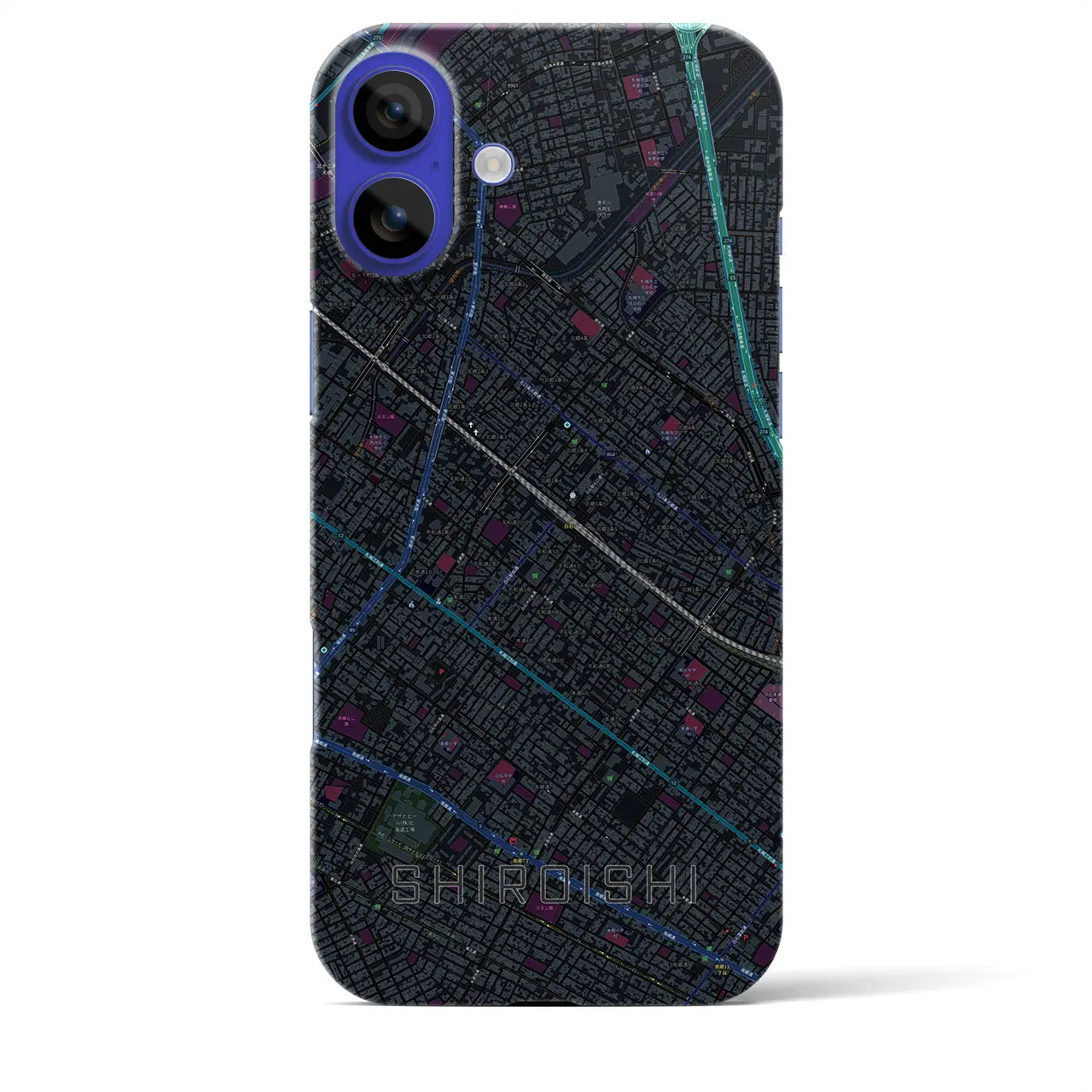 【白石(北海道)】地図柄iPhoneケース(バックカバータイプ)