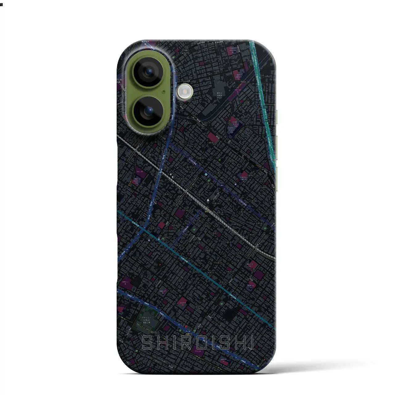 【白石(北海道)】地図柄iPhoneケース(バックカバータイプ)