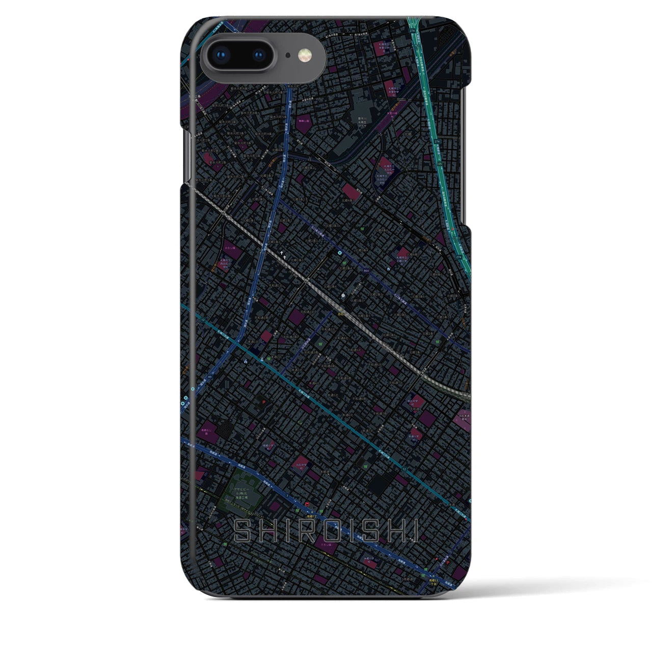 【白石(北海道)】地図柄iPhoneケース(バックカバータイプ)