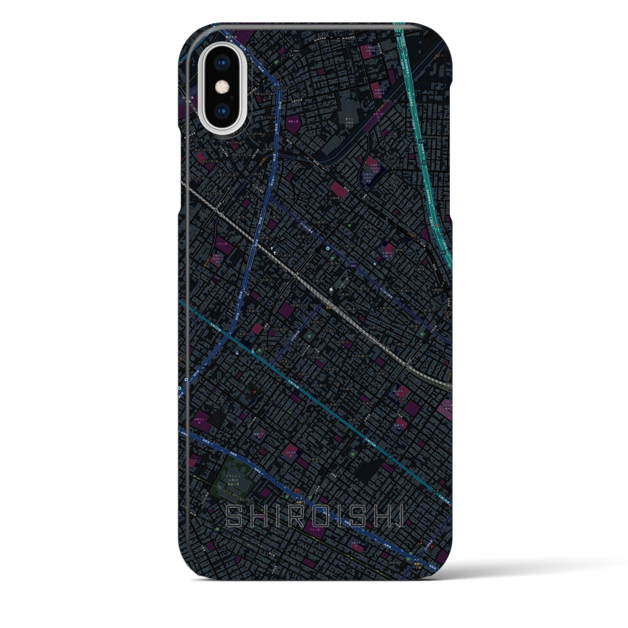 【白石(北海道)】地図柄iPhoneケース(バックカバータイプ)