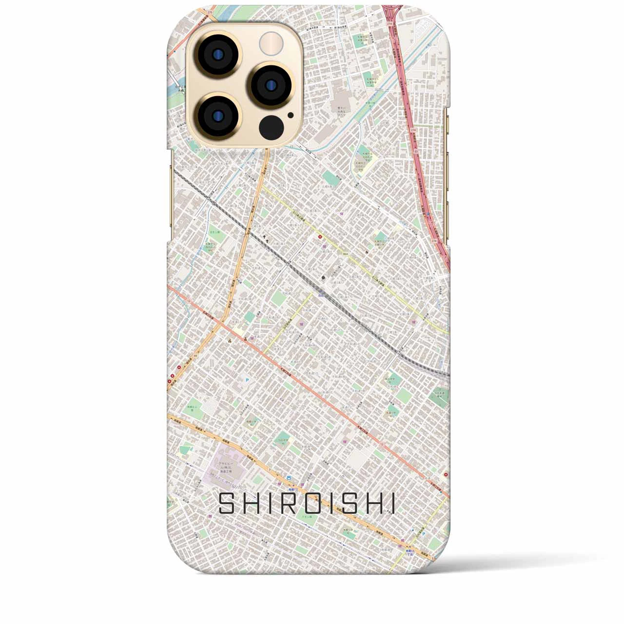 【白石(北海道)】地図柄iPhoneケース(バックカバータイプ)