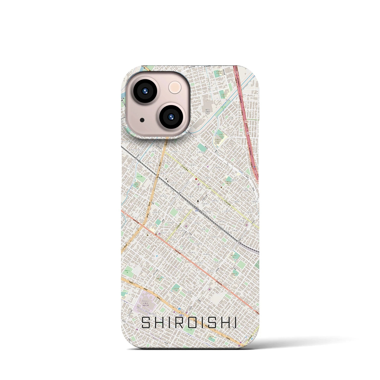 【白石(北海道)】地図柄iPhoneケース(バックカバータイプ)