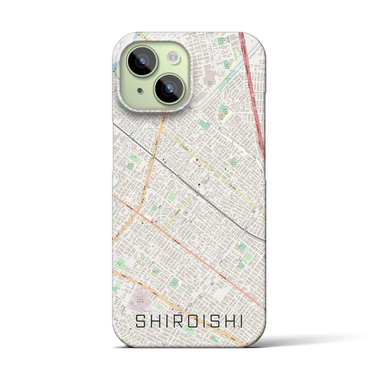 【白石(北海道)】地図柄iPhoneケース(バックカバータイプ)