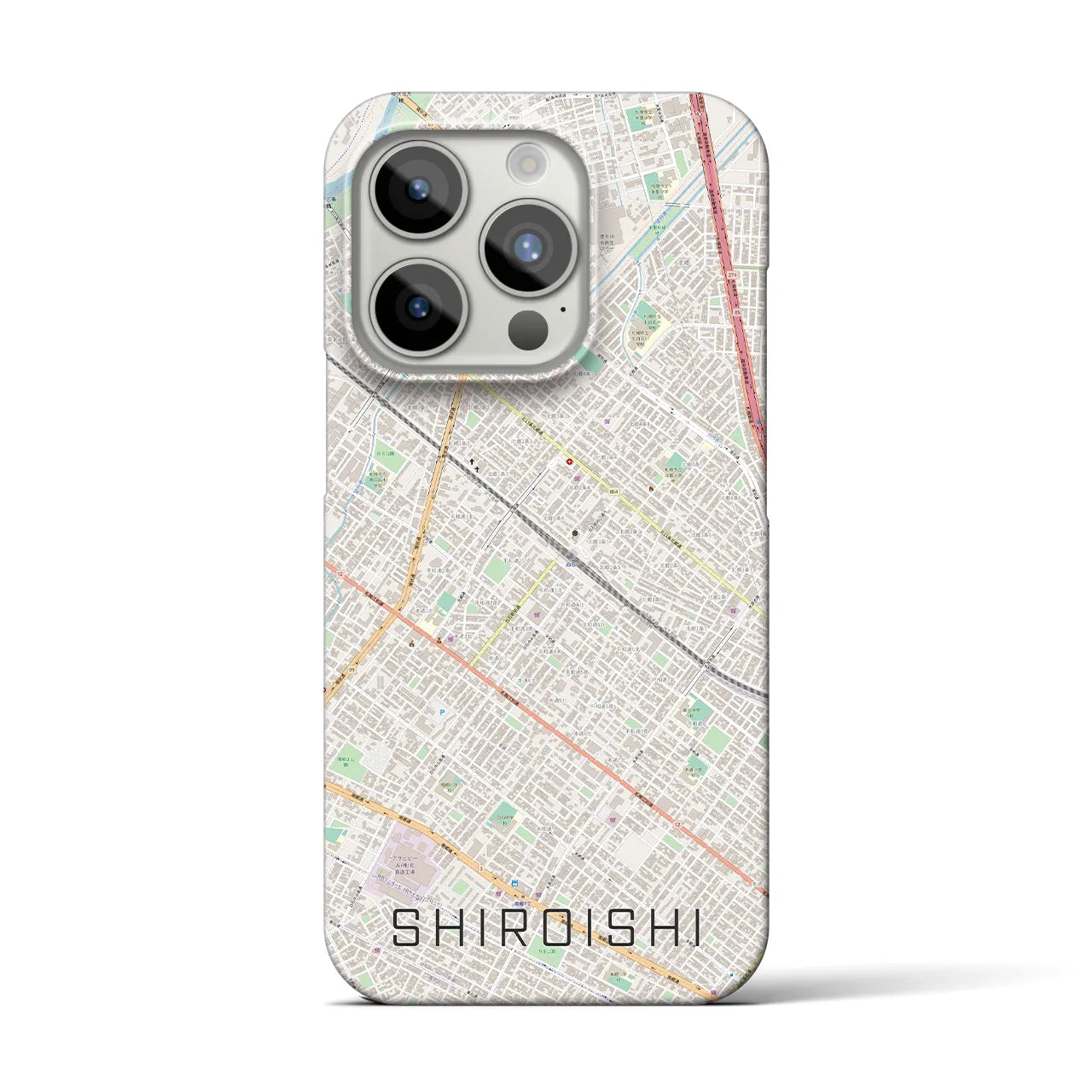【白石(北海道)】地図柄iPhoneケース(バックカバータイプ)
