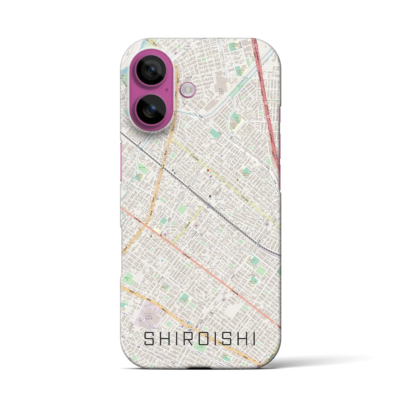【白石(北海道)】地図柄iPhoneケース(バックカバータイプ)
