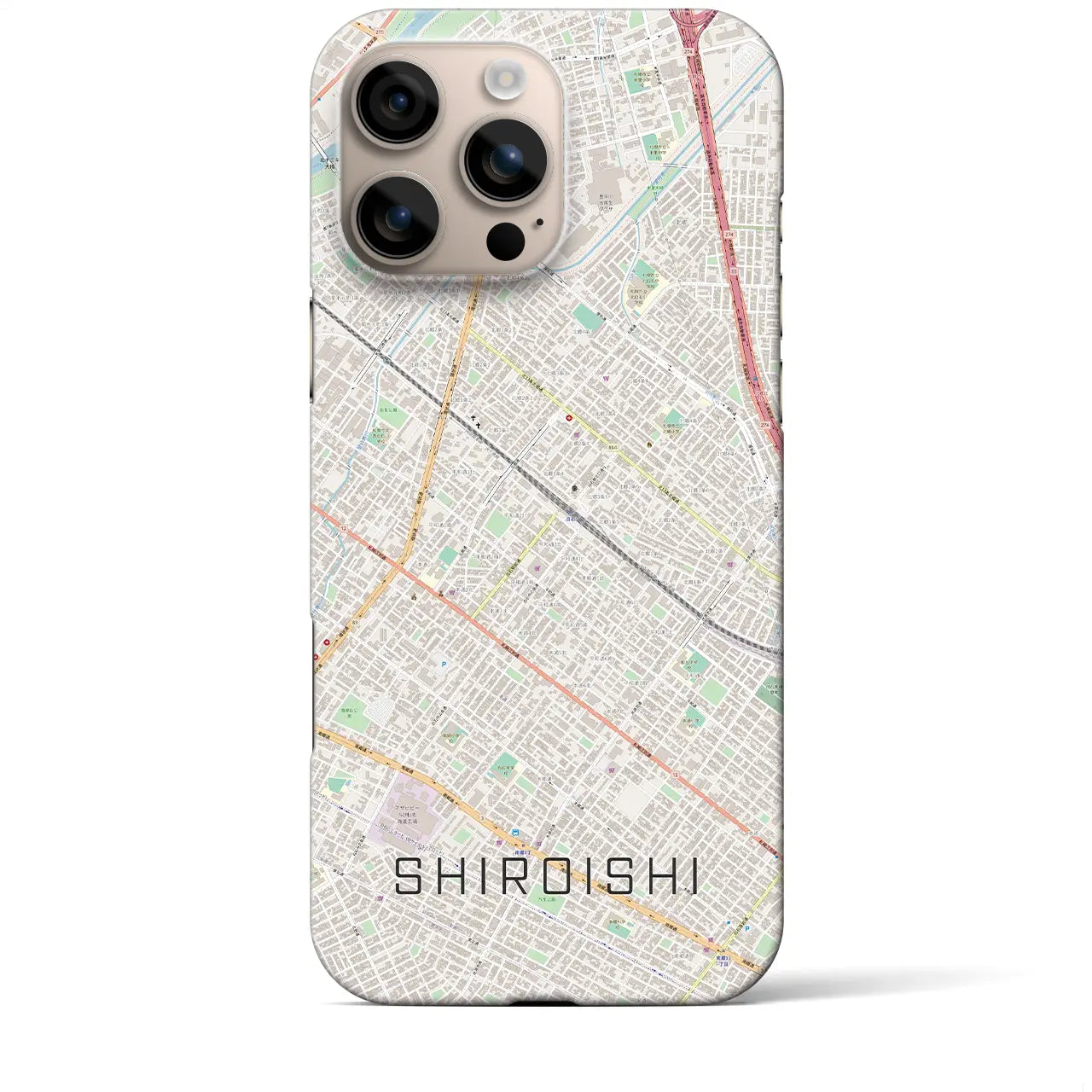 【白石(北海道)】地図柄iPhoneケース(バックカバータイプ)