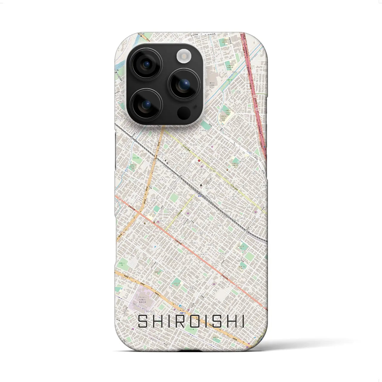【白石(北海道)】地図柄iPhoneケース(バックカバータイプ)