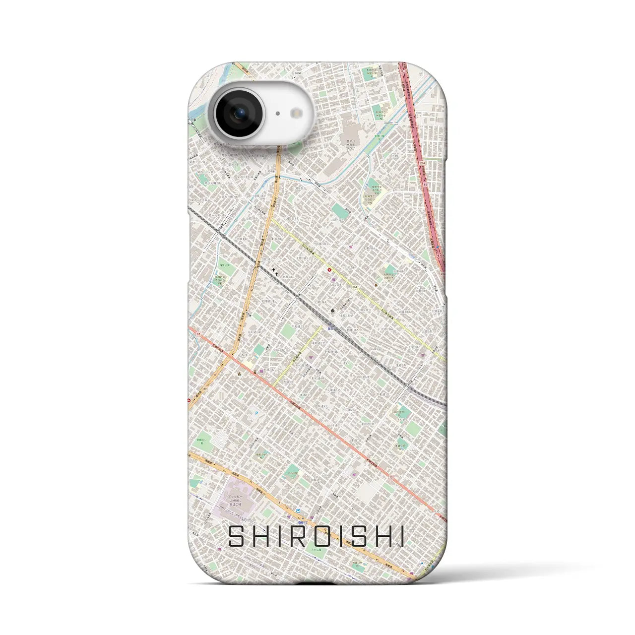 【白石(北海道)】地図柄iPhoneケース(バックカバータイプ)