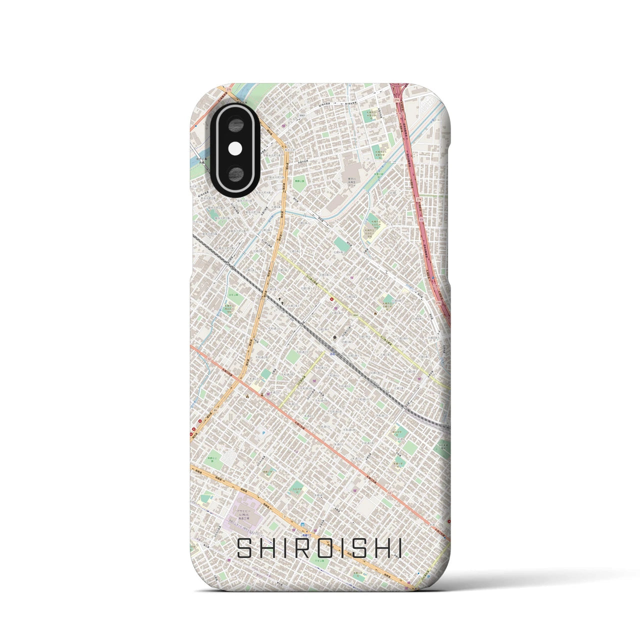 【白石(北海道)】地図柄iPhoneケース(バックカバータイプ)