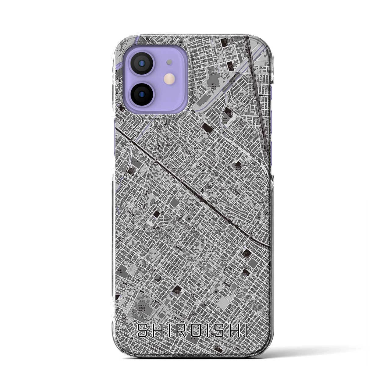 【白石(北海道)】地図柄iPhoneケース(クリアタイプ)