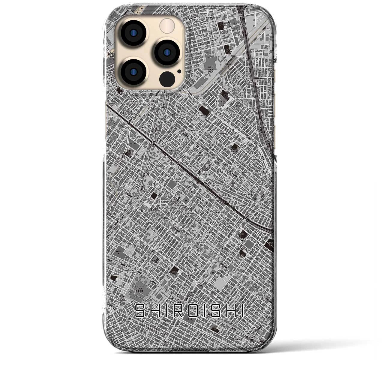 【白石(北海道)】地図柄iPhoneケース(クリアタイプ)