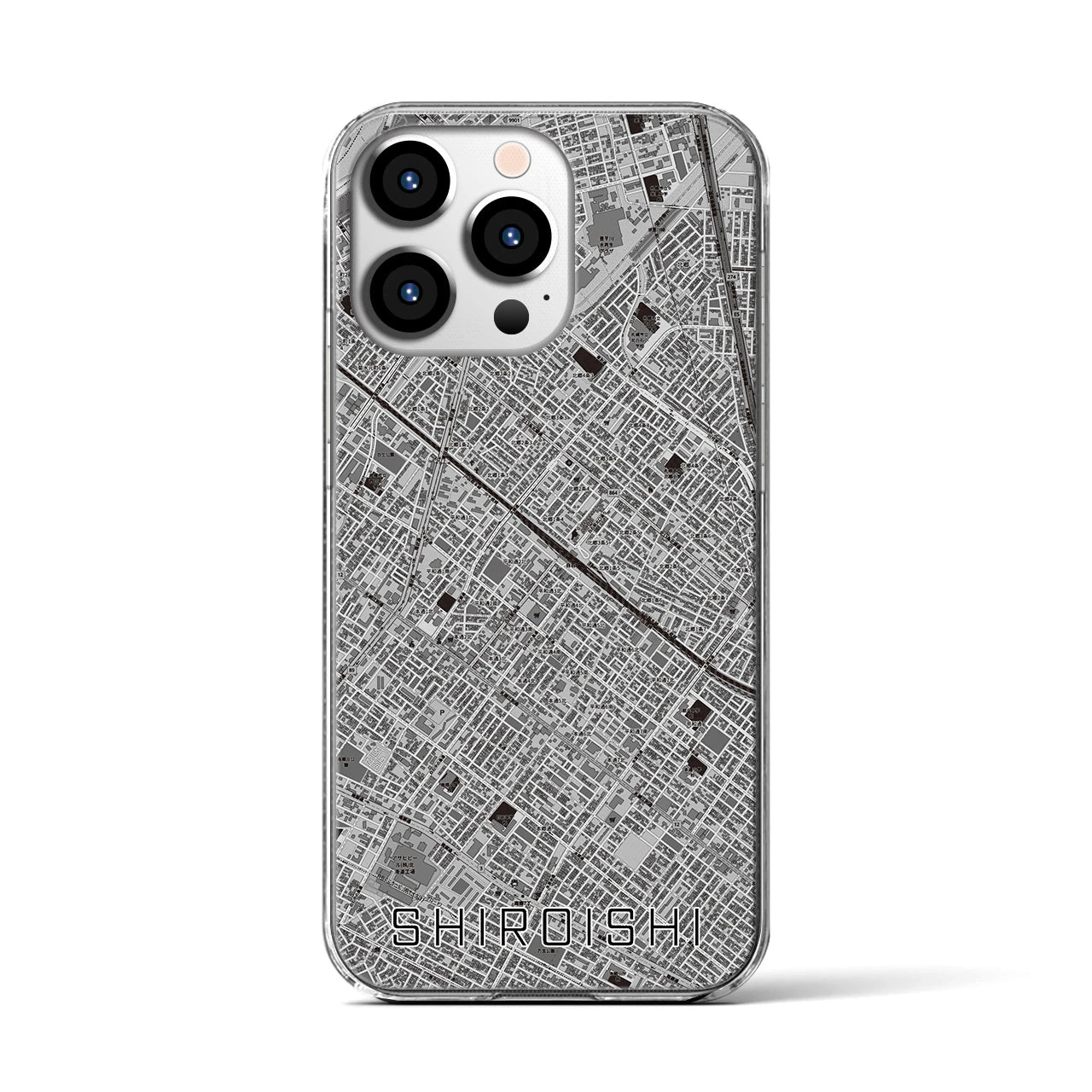 【白石(北海道)】地図柄iPhoneケース(クリアタイプ)