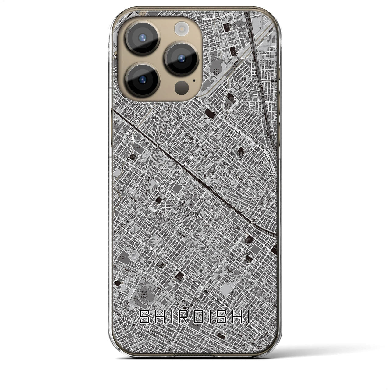 【白石(北海道)】地図柄iPhoneケース(クリアタイプ)