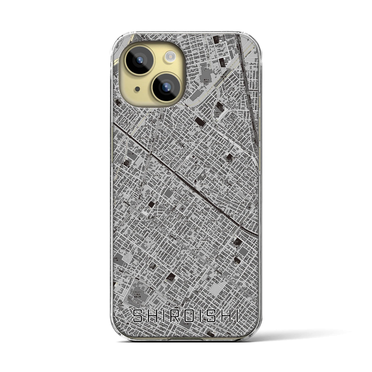 【白石(北海道)】地図柄iPhoneケース(クリアタイプ)