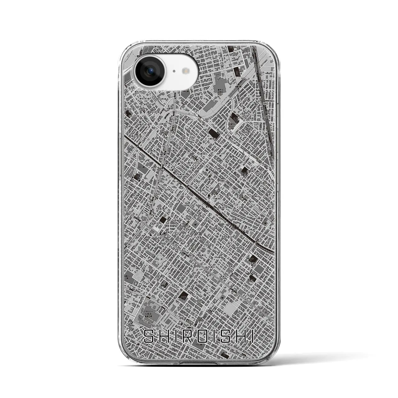 【白石(北海道)】地図柄iPhoneケース(クリアタイプ)