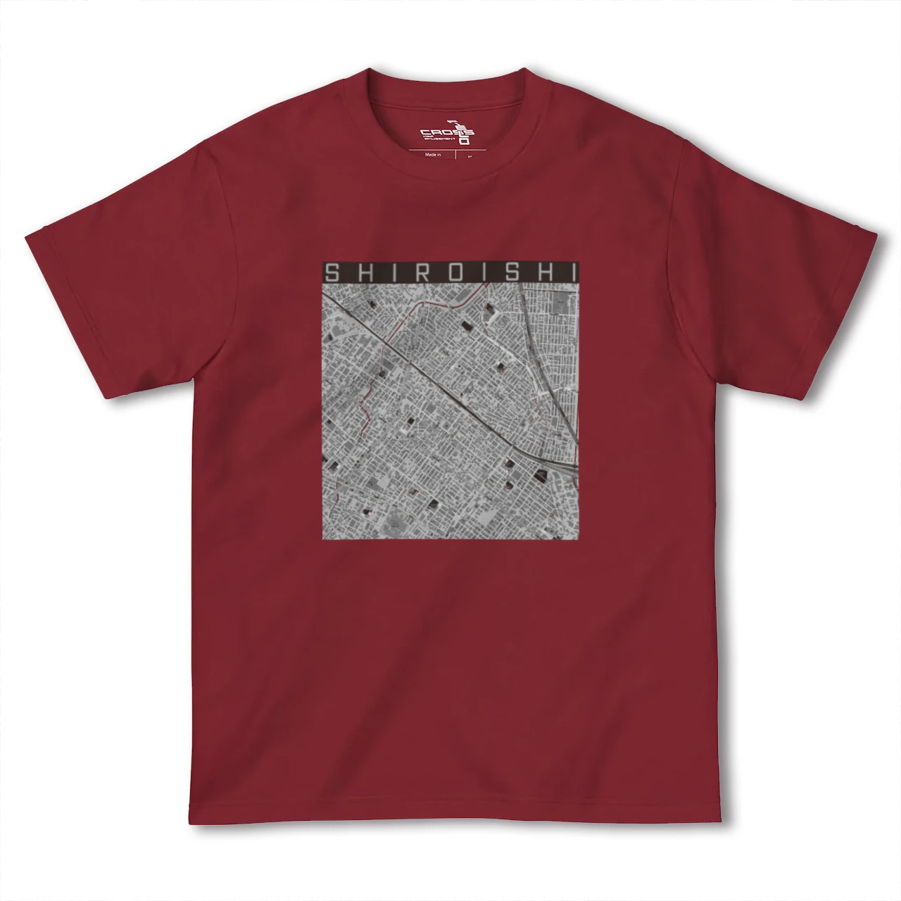 【白石(北海道)(北海道)】地図柄ヘビーウェイトTシャツ