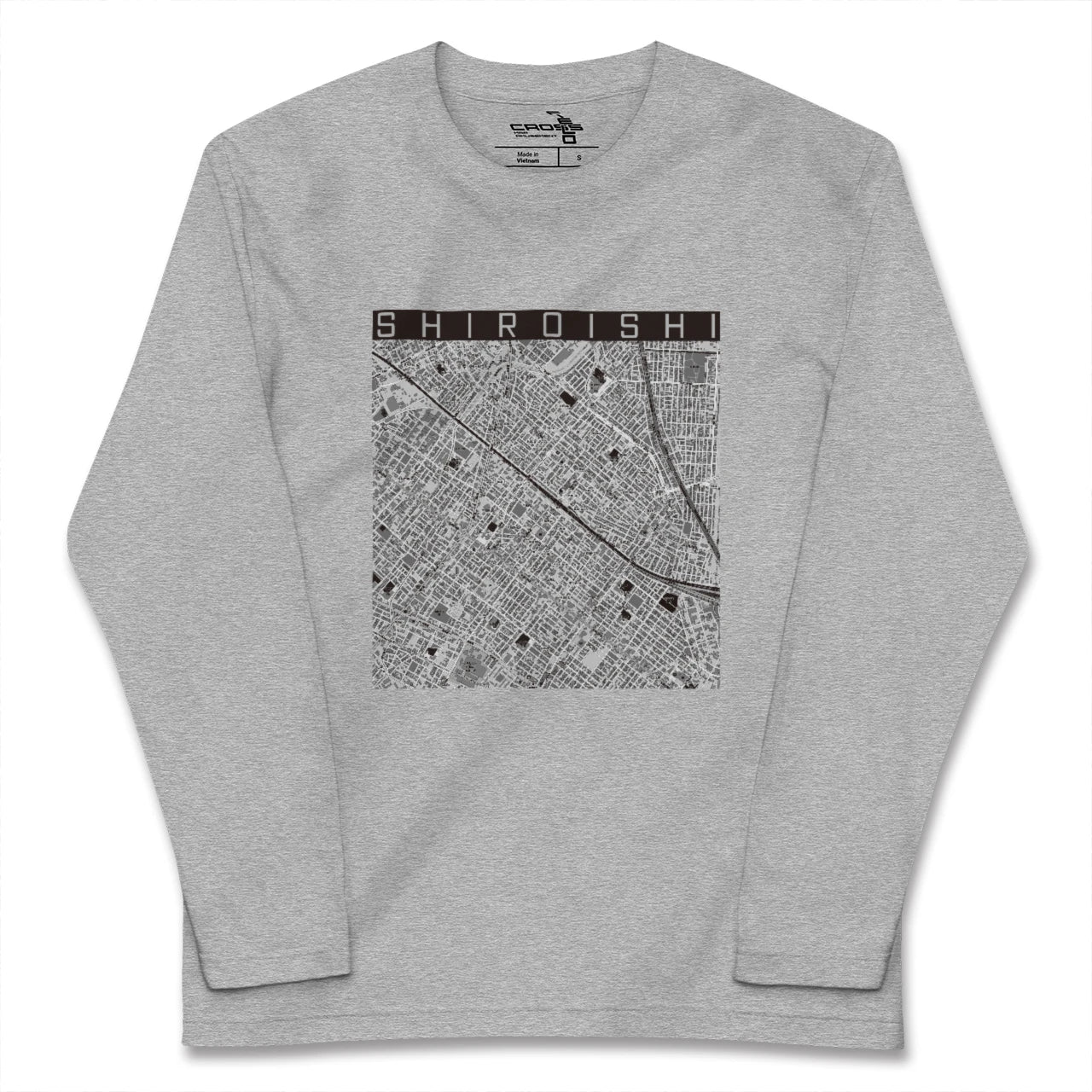 【白石(北海道)(北海道)】地図柄ロングスリーブTシャツ