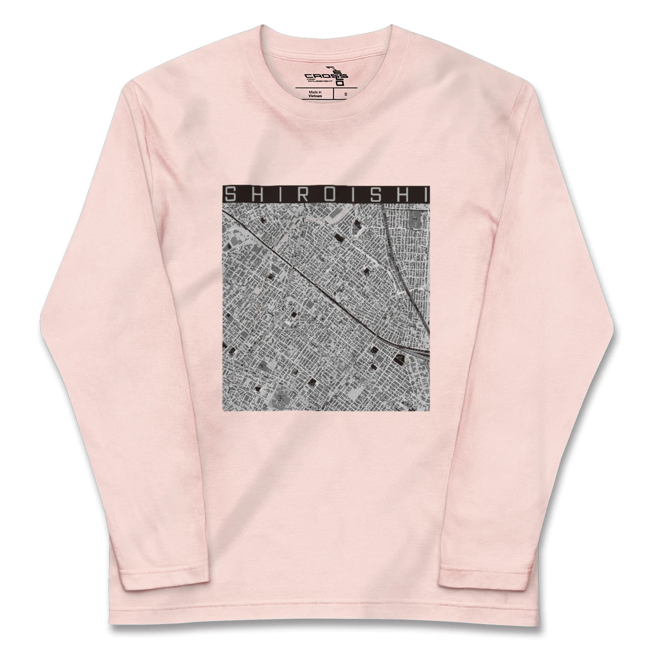 【白石(北海道)(北海道)】地図柄ロングスリーブTシャツ
