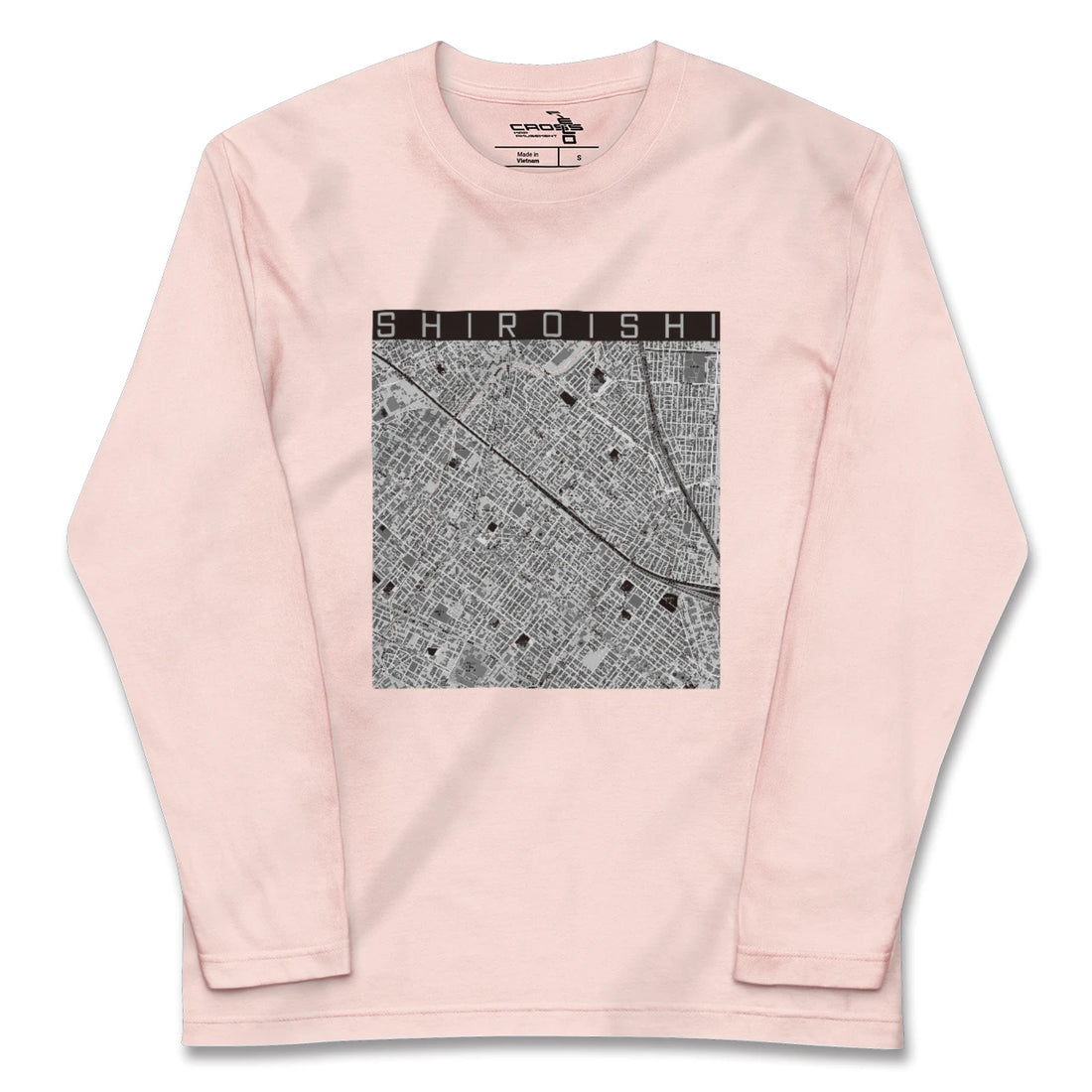 【白石(北海道)(北海道)】地図柄ロングスリーブTシャツ