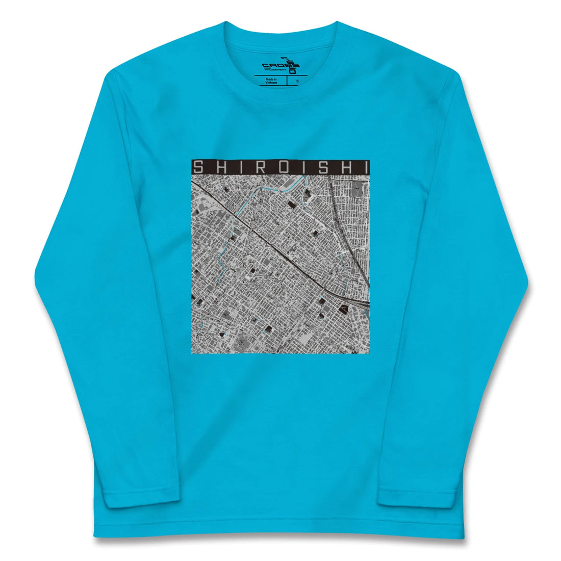 【白石(北海道)(北海道)】地図柄ロングスリーブTシャツ